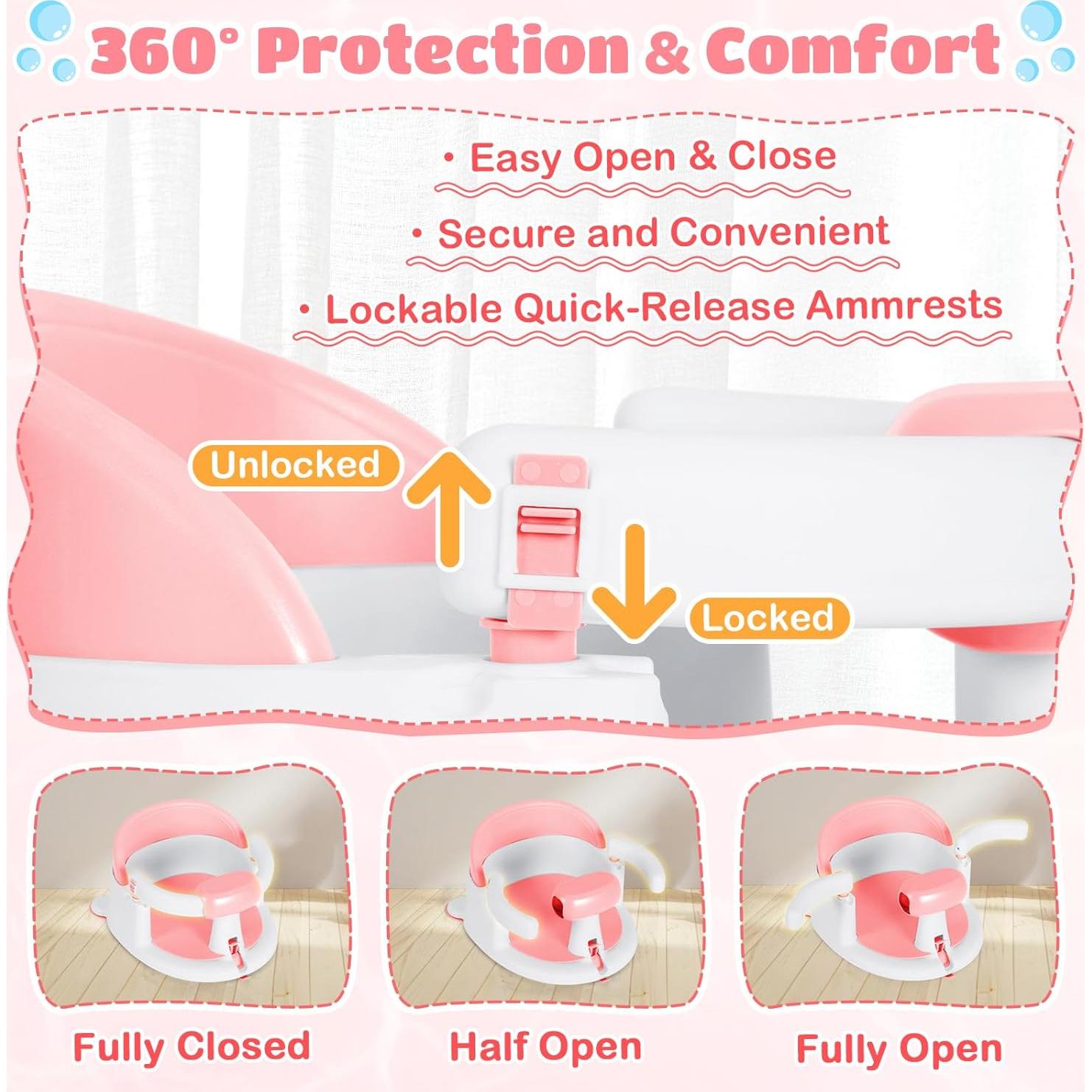 Asiento de Baño para Bebés Kirumie Rosa Antideslizante 1.2kg