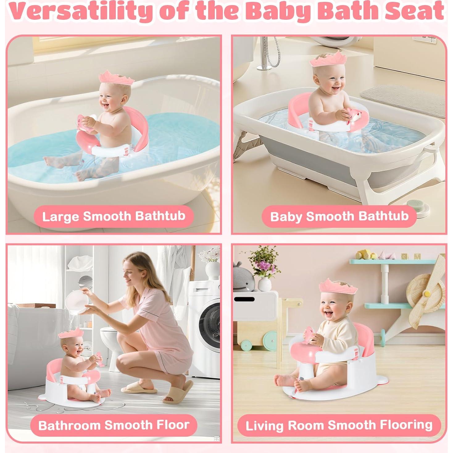 Asiento de Baño para Bebés Kirumie Rosa Antideslizante 1.2kg