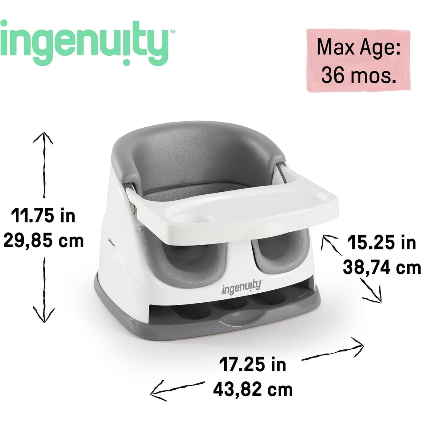 Asiento Elevador Ingenuity 2-en-1 Pizarra para Bebés