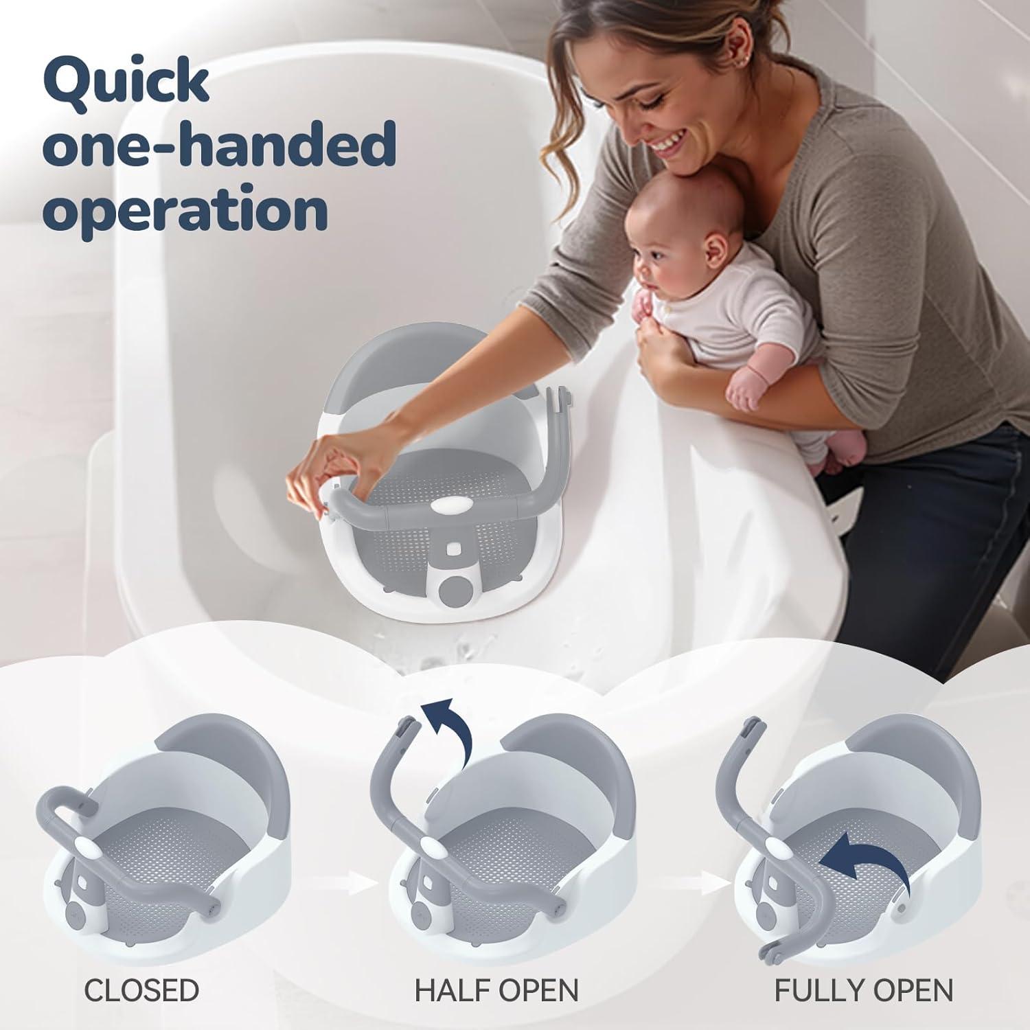 Asiento de Baño Antideslizante TOSGN para Bebés 6-24 Meses