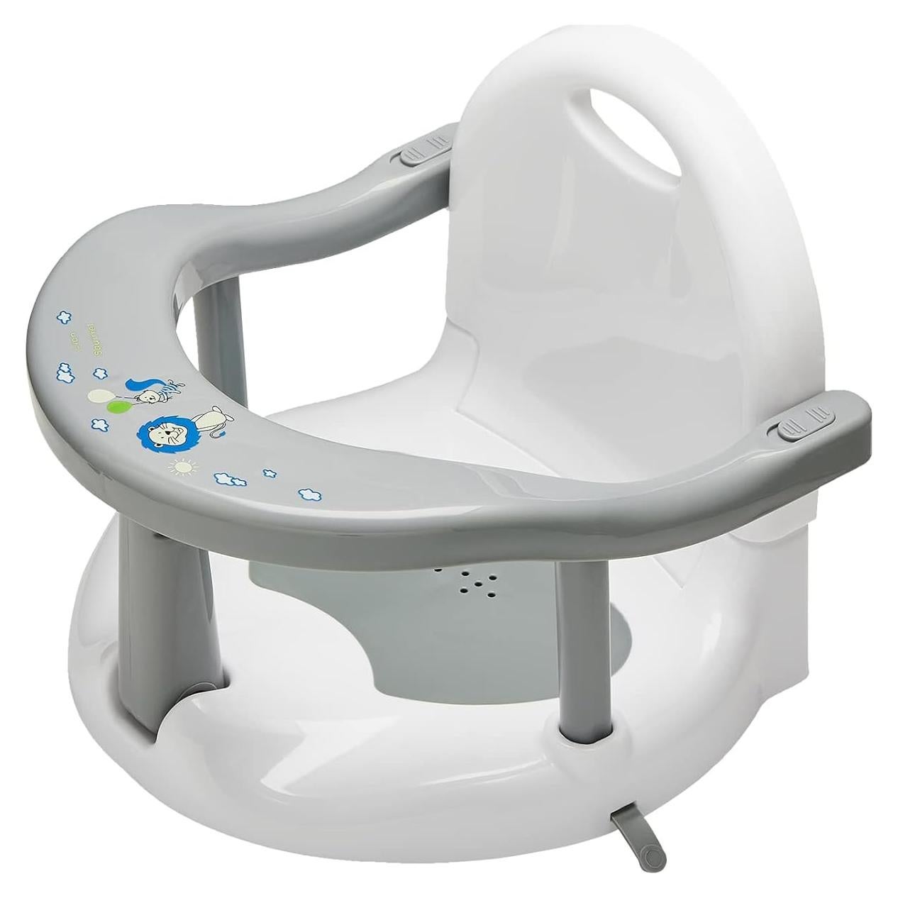 Asiento de Baño Antideslizante para Bebés 6-18 Meses Gris