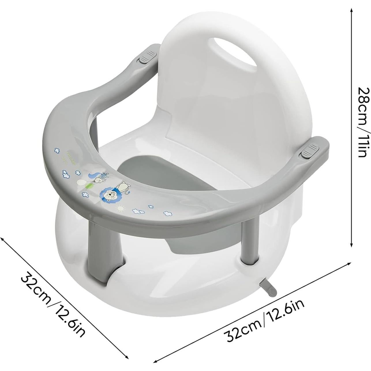 Asiento de Baño Antideslizante para Bebés 6-18 Meses Gris