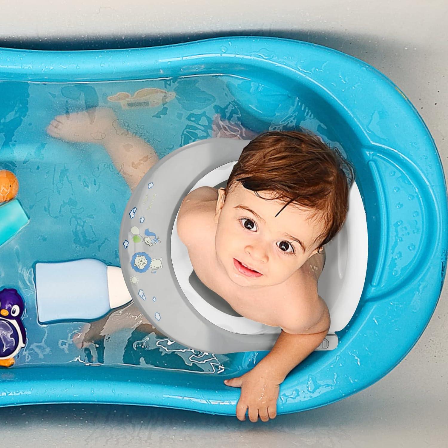 Asiento de Baño Antideslizante para Bebés 6-18 Meses Gris