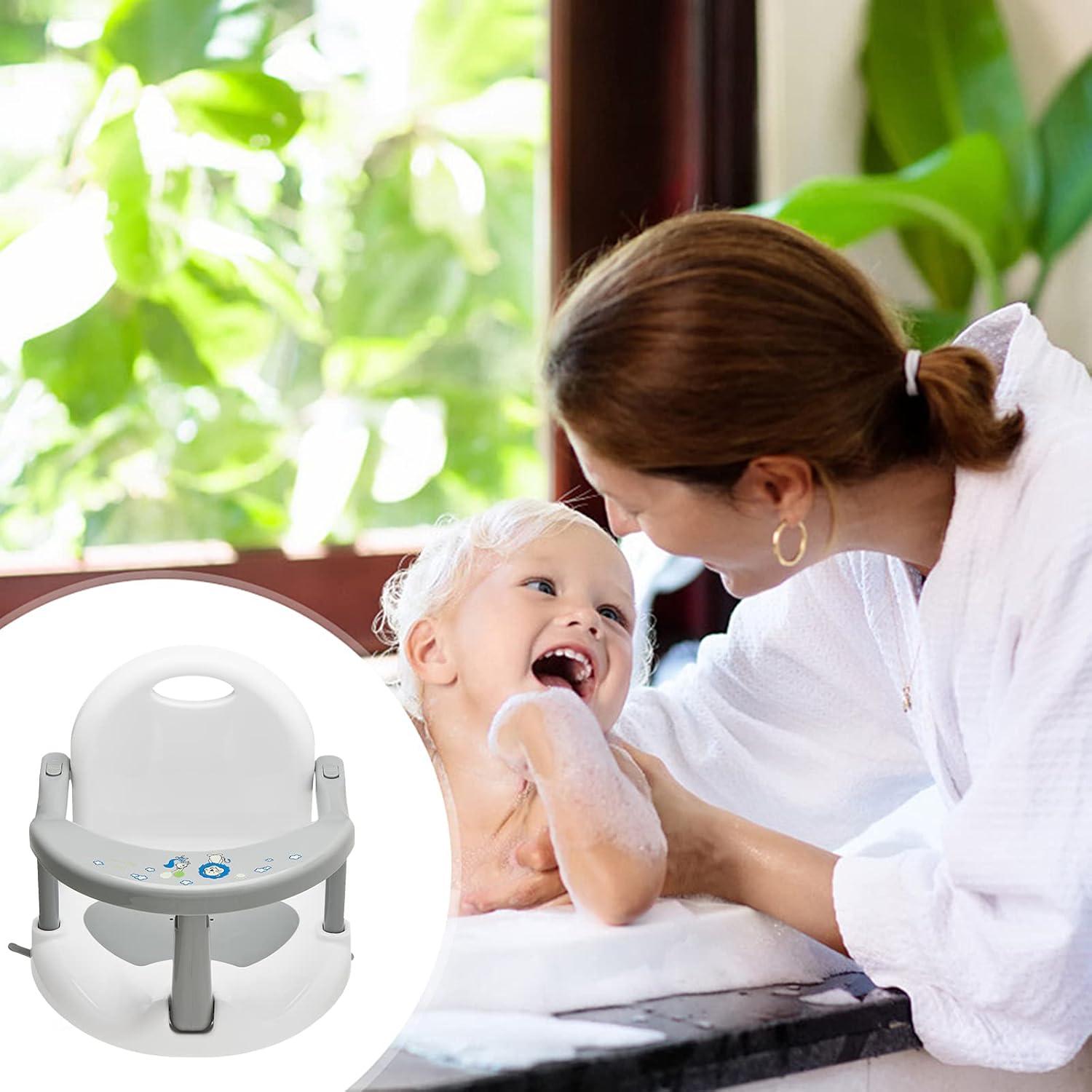 Asiento de Baño Antideslizante para Bebés 6-18 Meses Gris