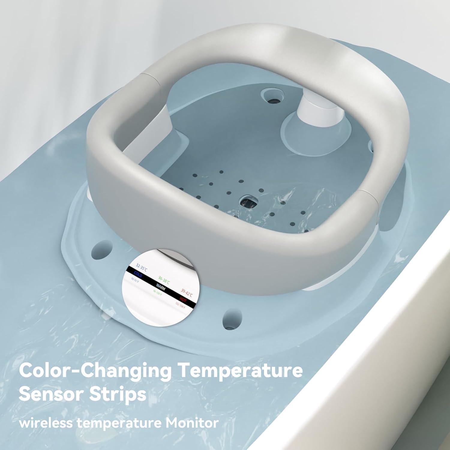 Asiento de Baño para Bebés 6-24 Meses Gris - Protección 360°