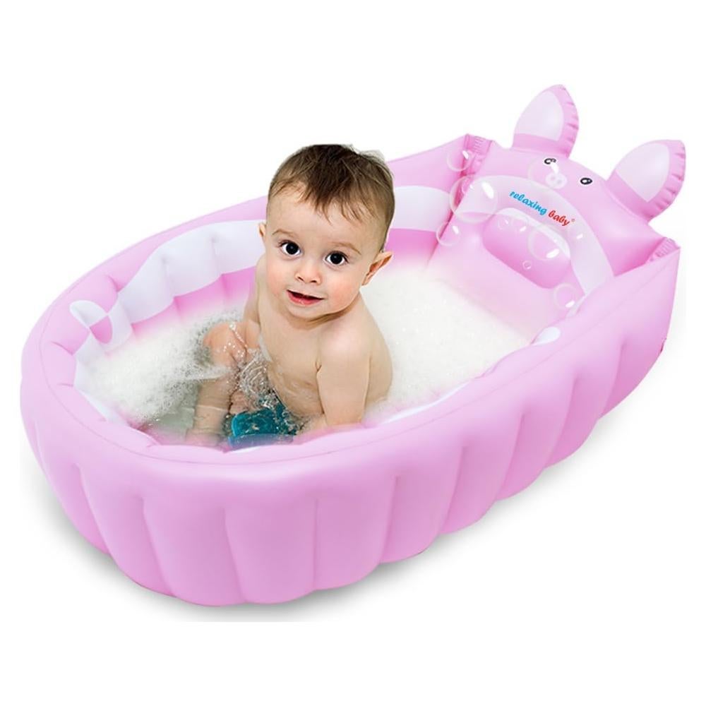Bañera Inflable Anbel Rosa para Bebés 0-6 Años
