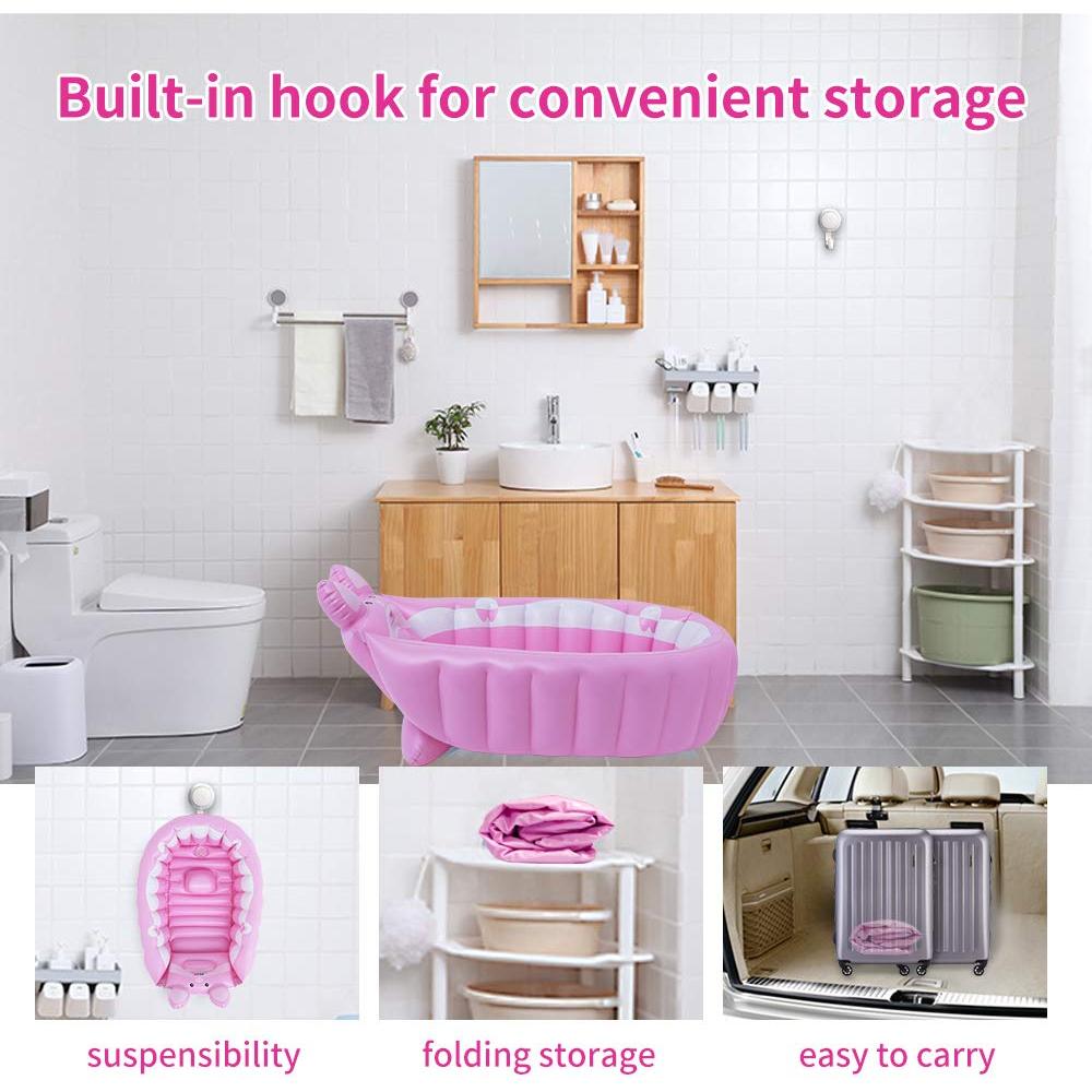 Bañera Inflable Anbel Rosa para Bebés 0-6 Años