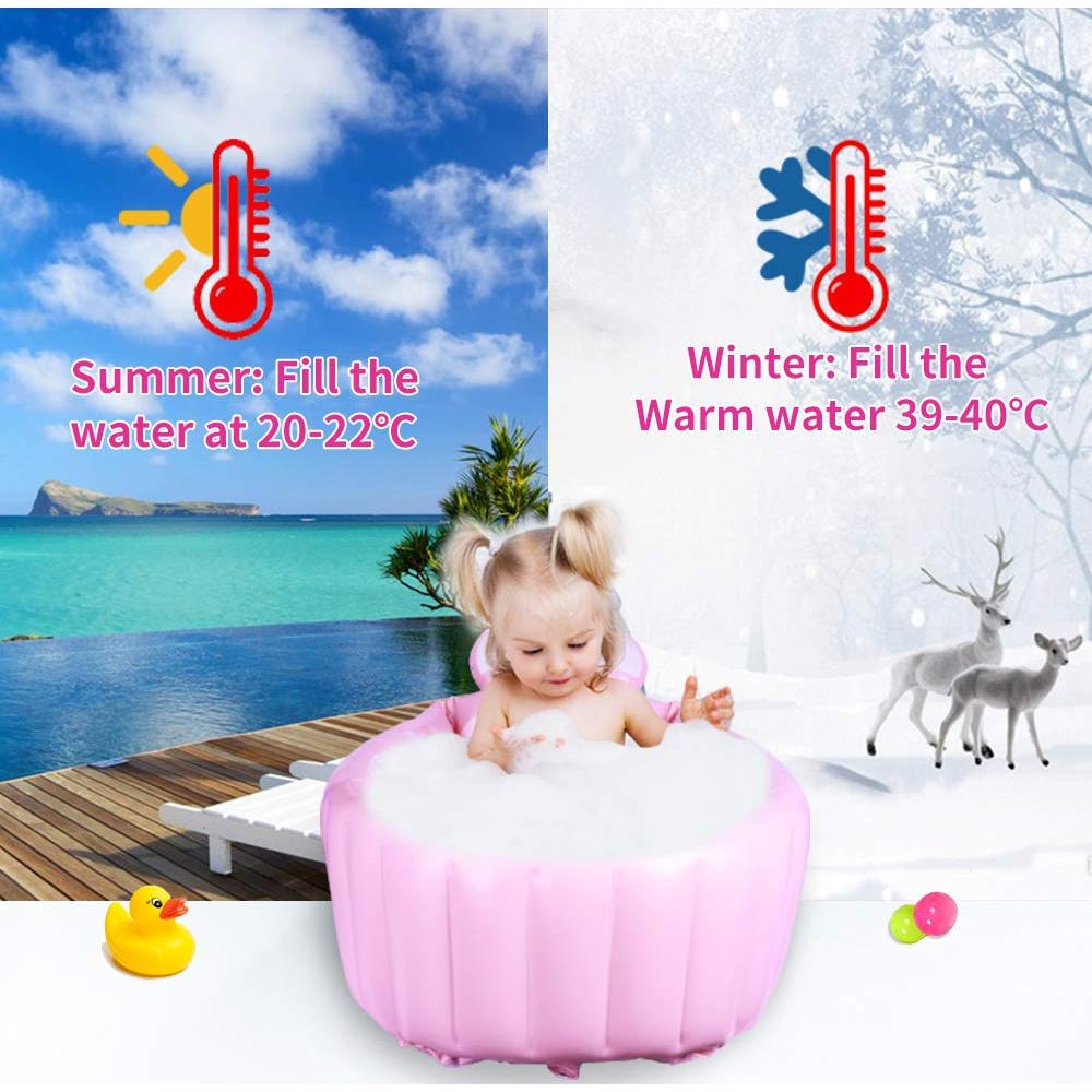 Bañera Inflable Anbel Rosa para Bebés 0-6 Años