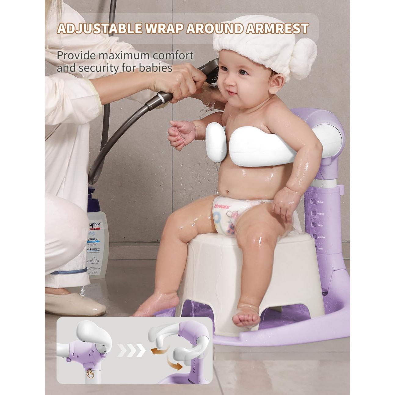 Soporte de Ducha para Bebé Bonbay Ajustable Plegable Antideslizante