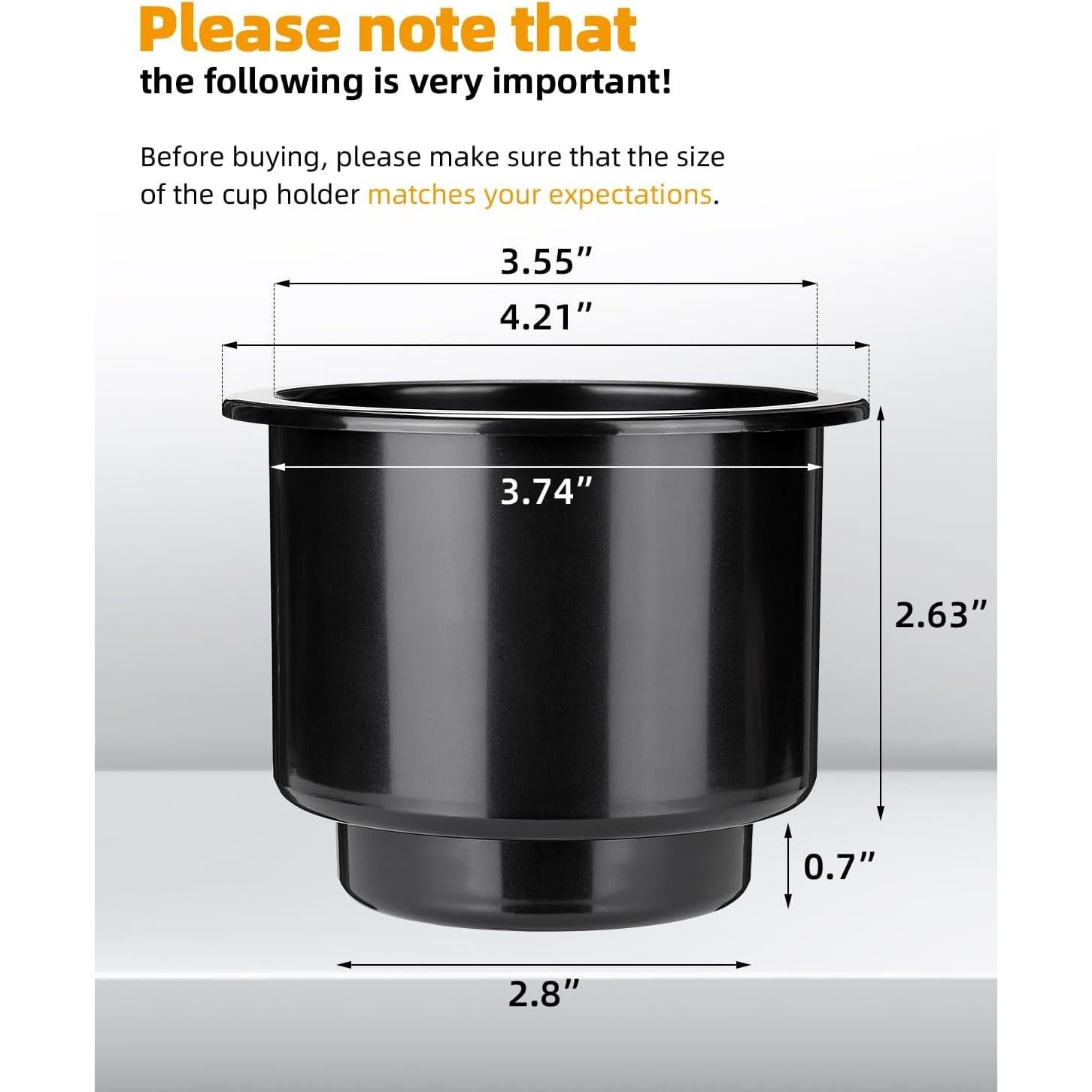 Insertos para Portavasos JoyTutus 2pcs Universal 9.5-10.4cm