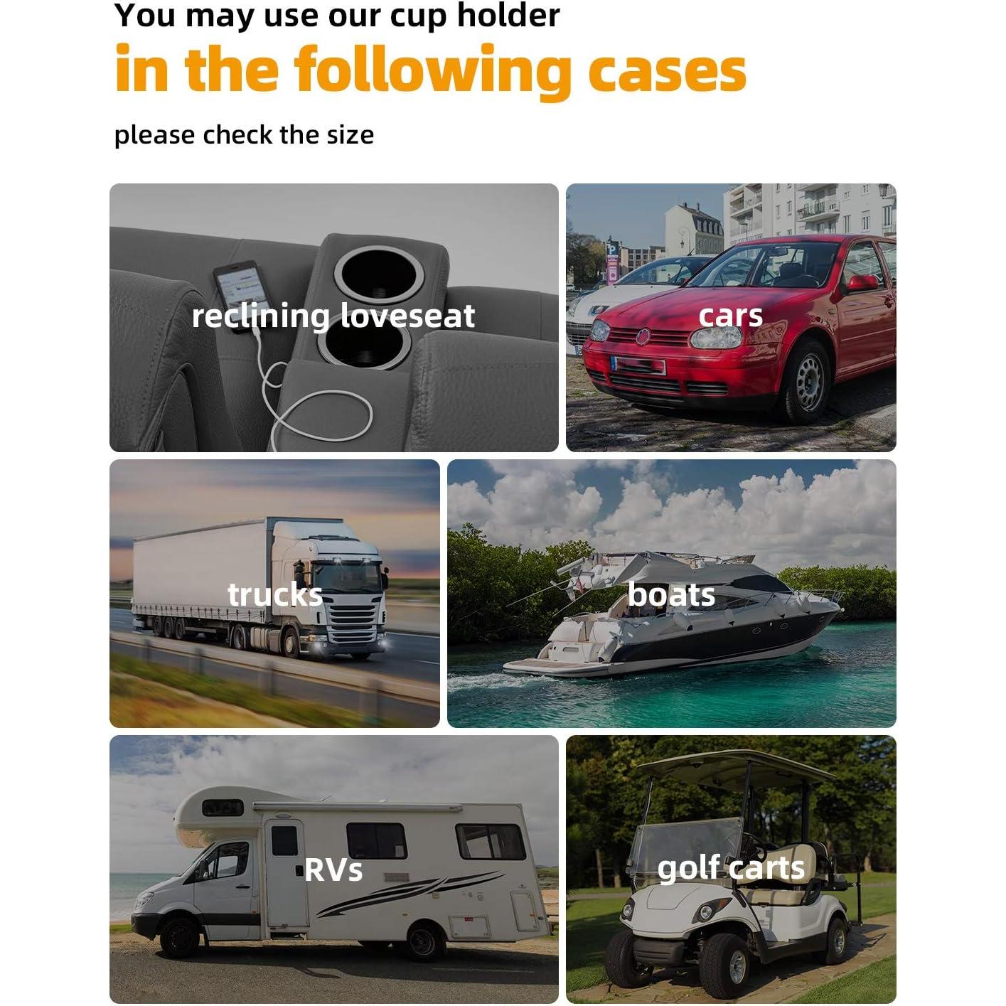 Insertos para Portavasos JoyTutus 2pcs Universal 9.5-10.4cm