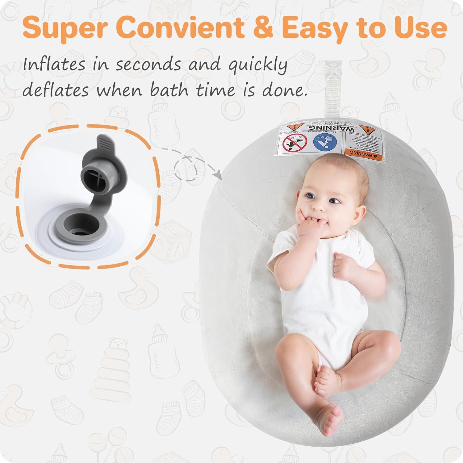 Bañera Inflable para Bebés NICEMER con Alas Desmontables