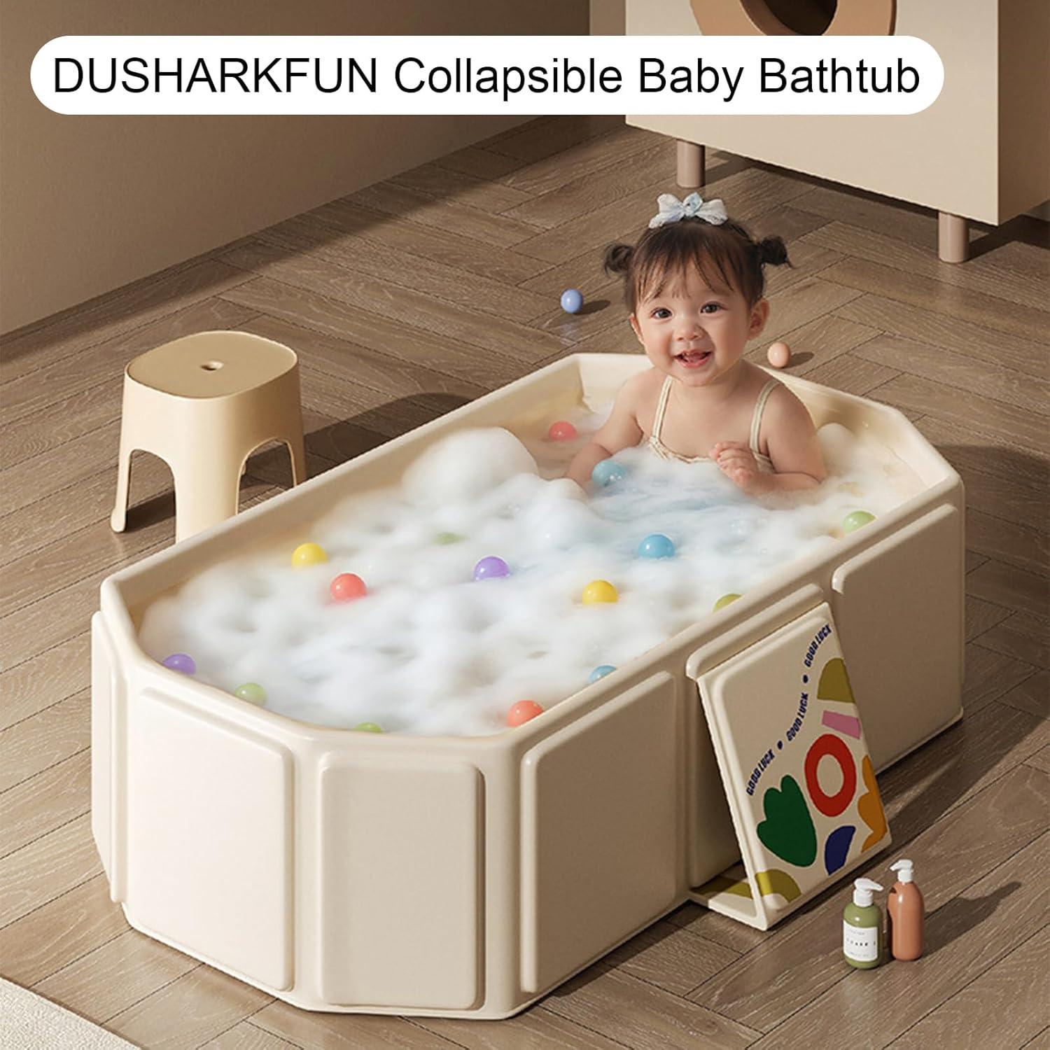 Bañera Plegable para Bebés DUSHARKFUN 1.2 kg Blanca