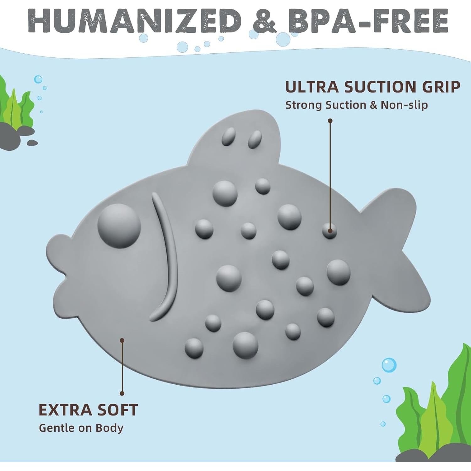 Alfombrilla Antideslizante ZHICHENG para Baño 57.9x41.7cm Gris