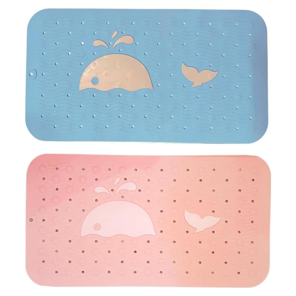 Alfombrilla Antideslizante para Bañera Bebés LilPea 63.5x35.5cm Azul