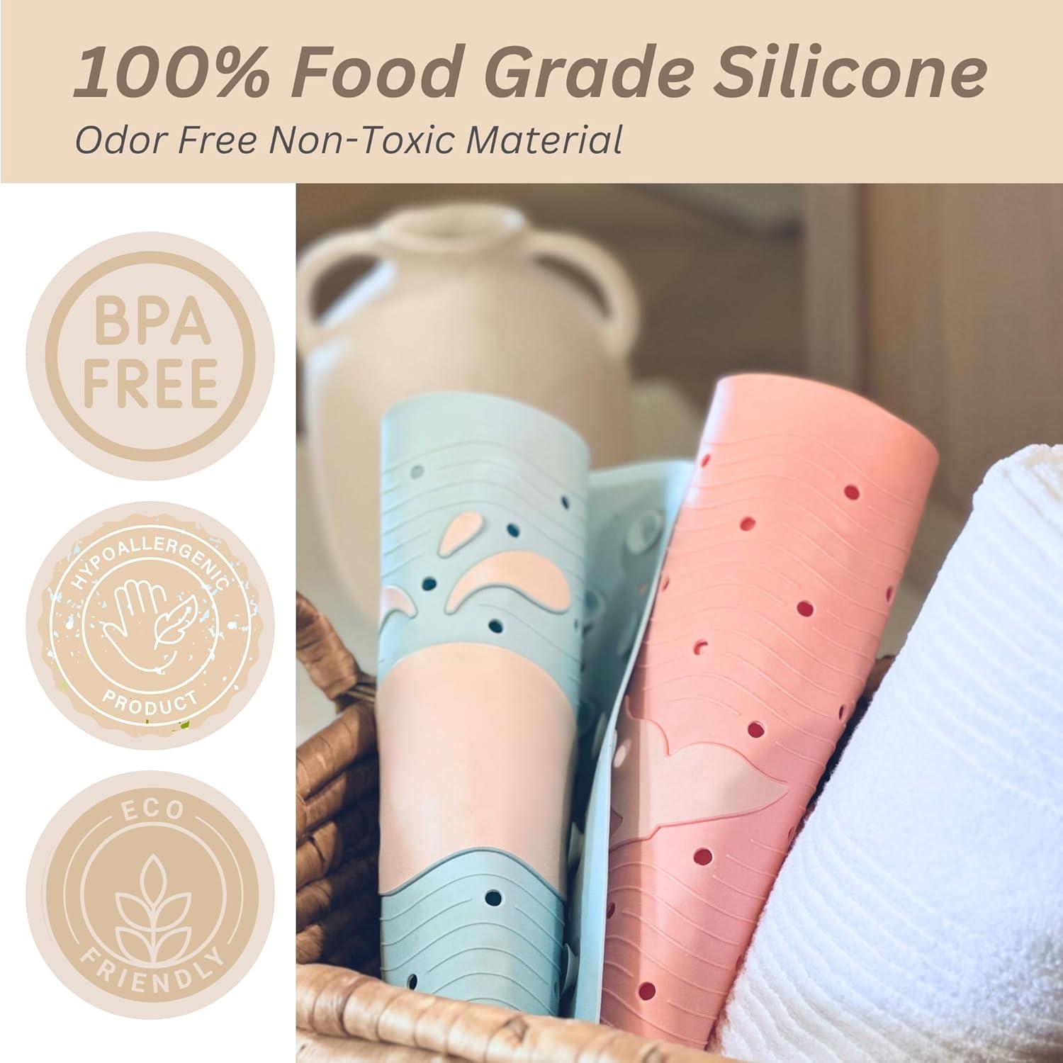 Alfombrilla Antideslizante para Bañera Bebés LilPea 63.5x35.5cm Azul