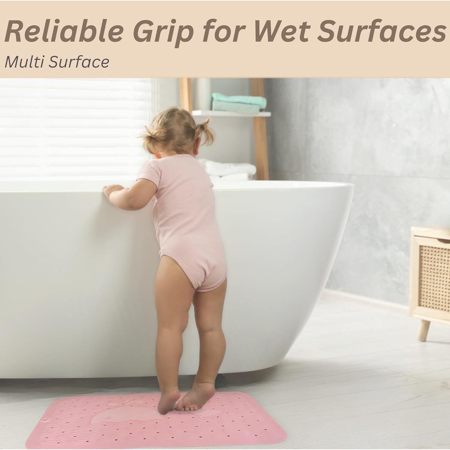 Alfombrilla Antideslizante para Bañera Bebés LilPea 63.5x35.5cm Azul