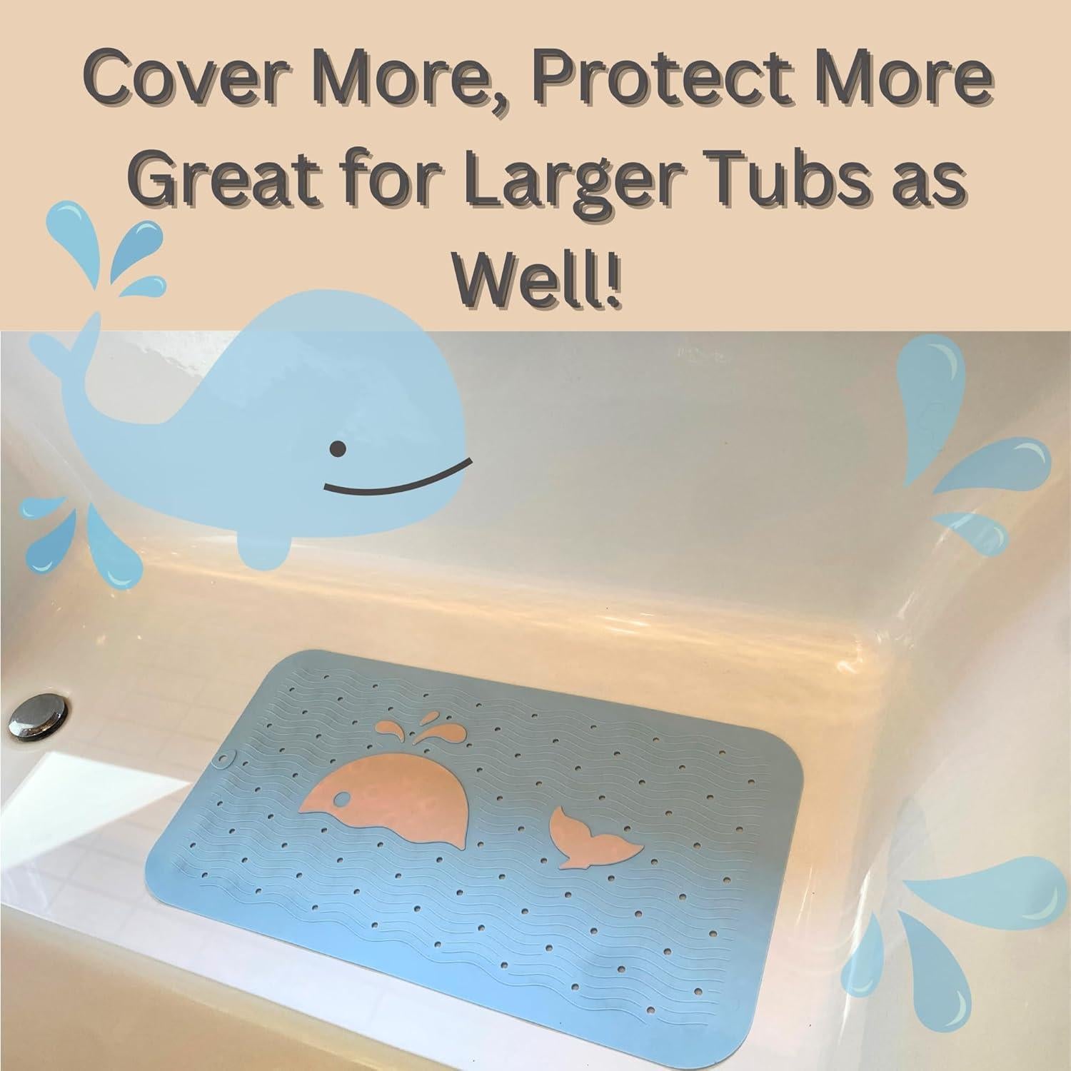 Alfombrilla Antideslizante para Bañera Bebés LilPea 63.5x35.5cm Azul