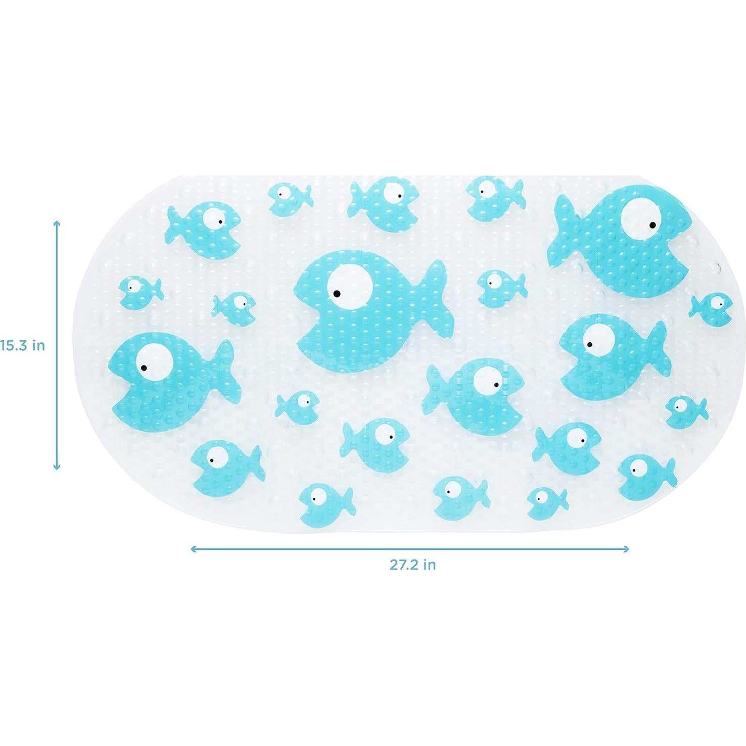 Alfombrilla de Baño Antideslizante Bizzu Grande Pez Azul 68.5x38.1cm