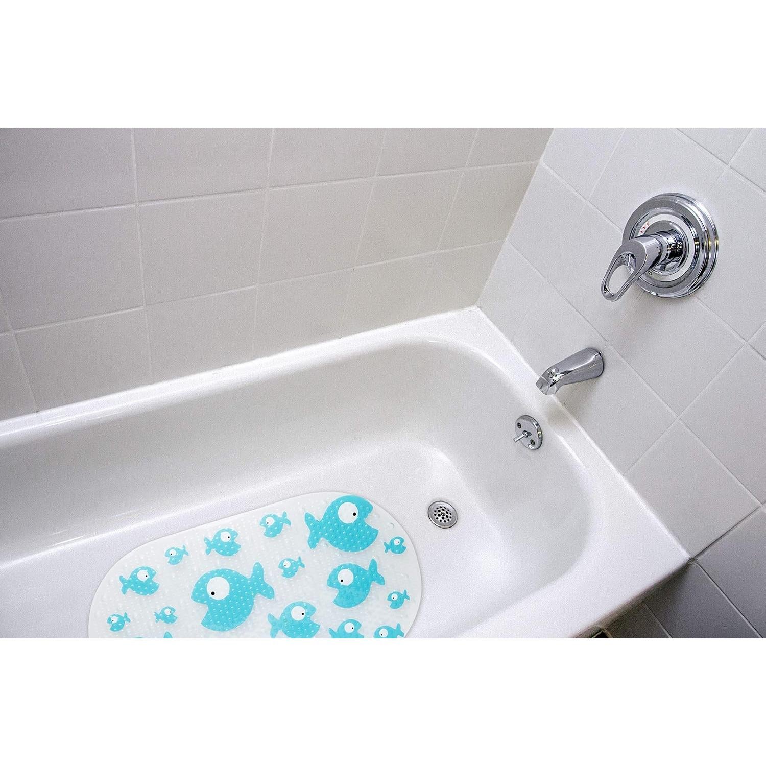 Alfombrilla de Baño Antideslizante Bizzu Grande Pez Azul 68.5x38.1cm