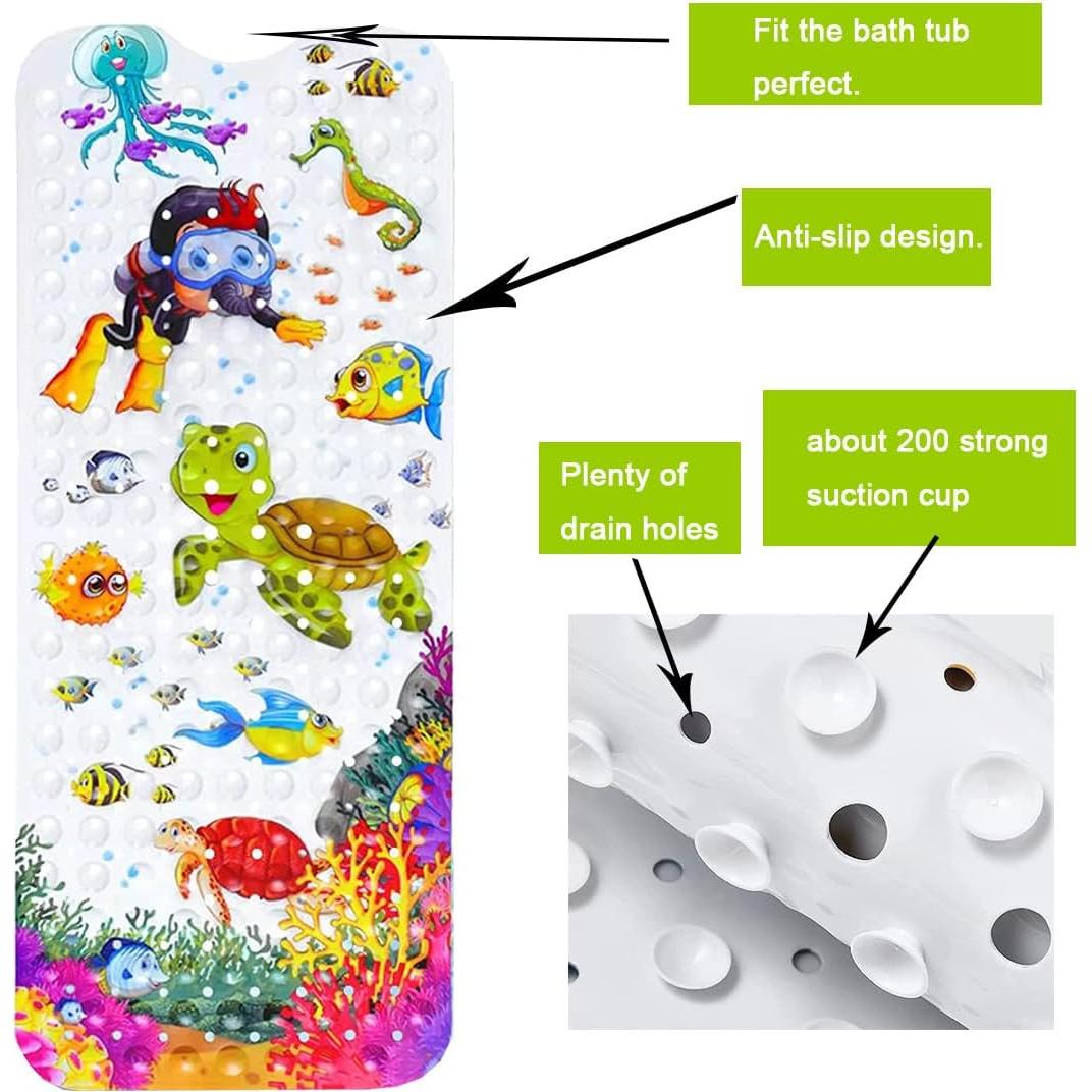 Alfombrilla de Baño Antideslizante y Lavable Yuxiaoshi Tortuga 100x40cm