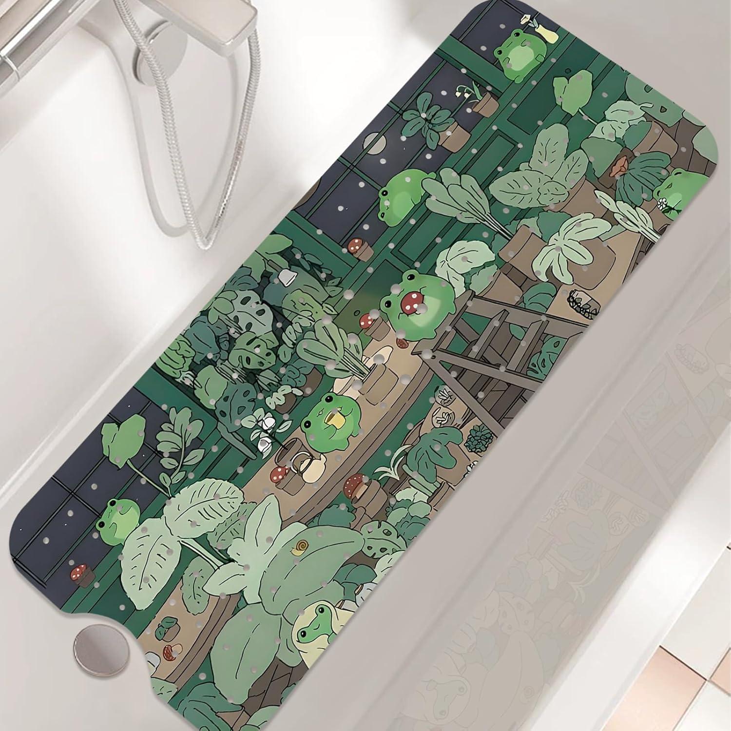 Alfombrilla de Baño Antideslizante nmbnswo Verde 101.6x40.6cm