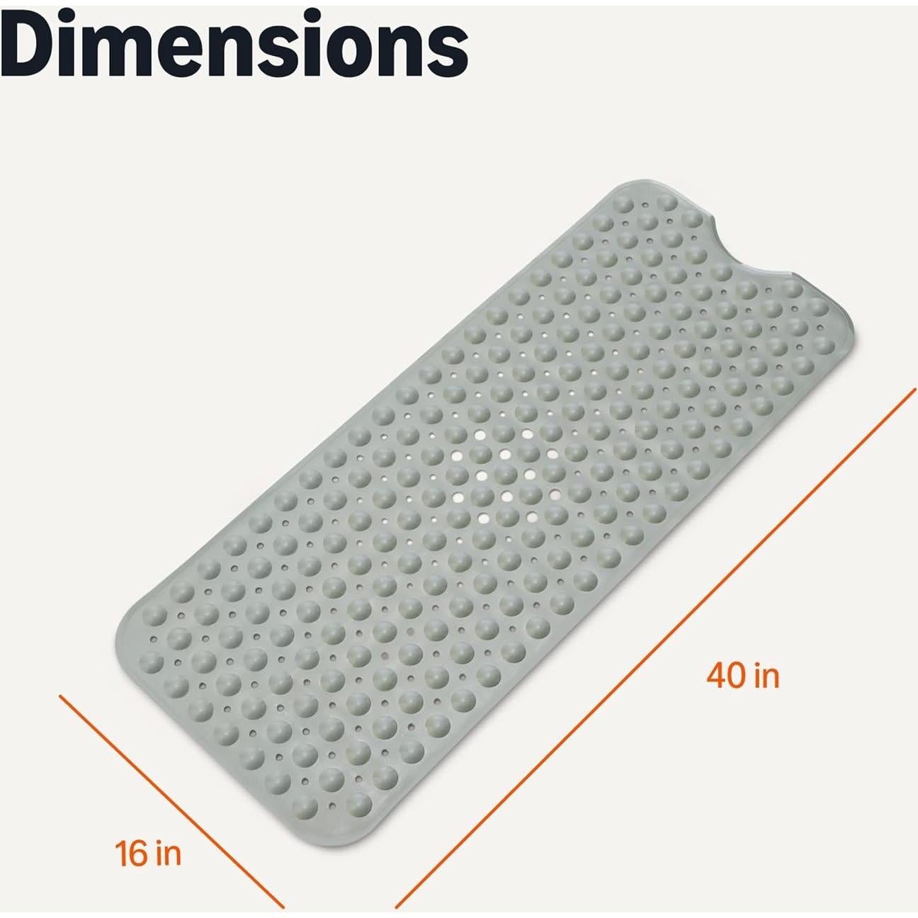 Alfombra de baño antideslizante Amazon Basics 101.6x40.6cm Gris