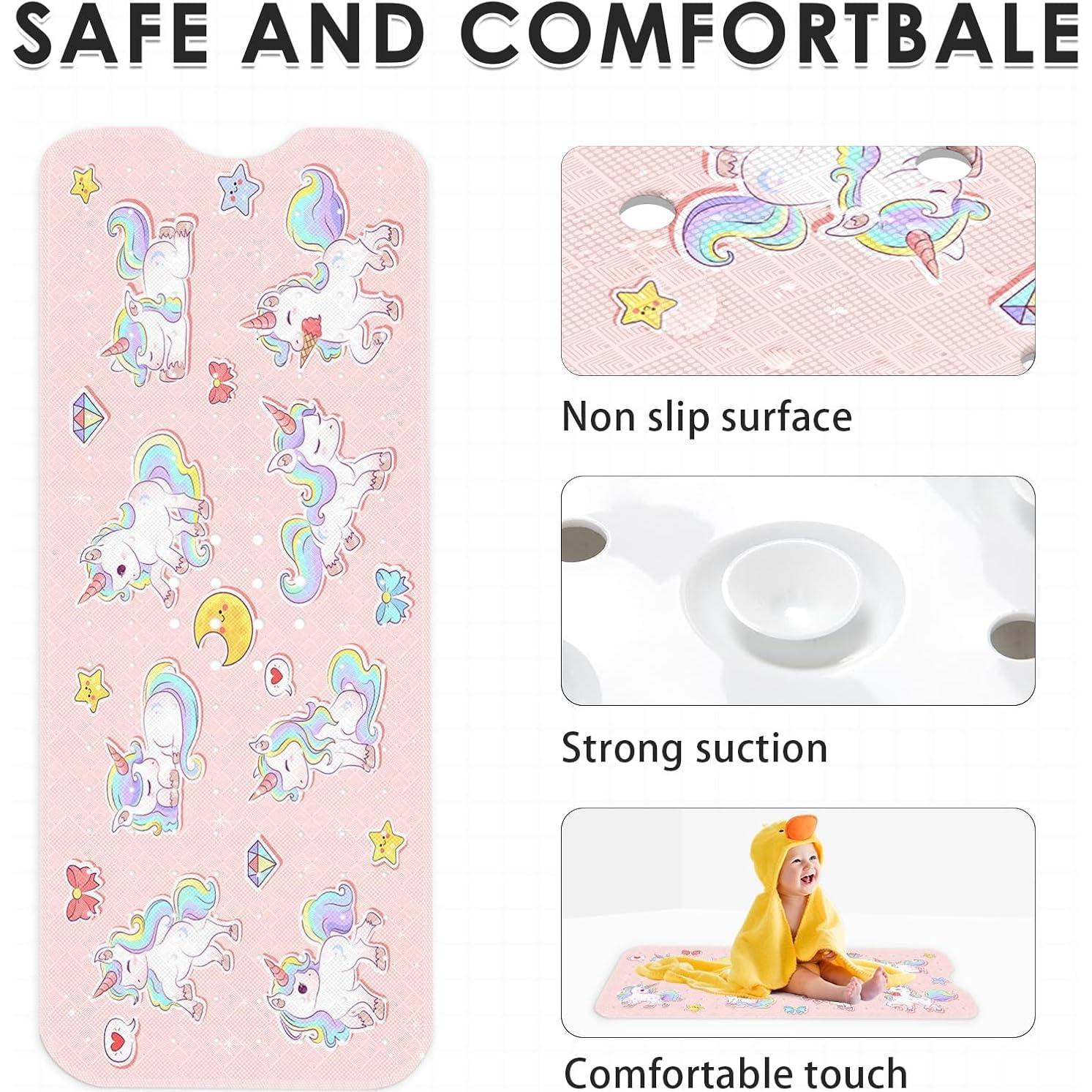 Alfombra de Baño Antideslizante Culudea Rosa Unicornio 101.6x40.6 cm