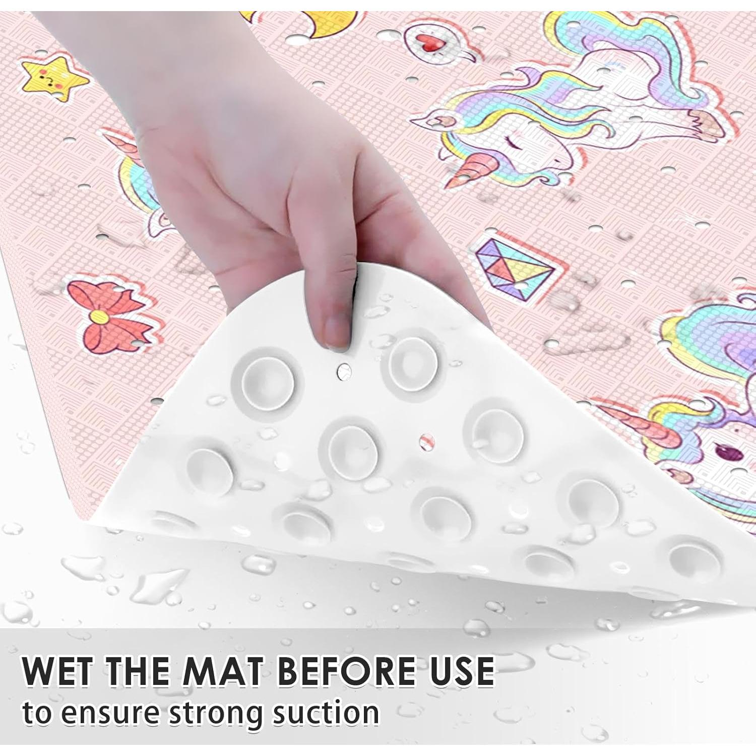 Alfombra de Baño Antideslizante Culudea Rosa Unicornio 101.6x40.6 cm