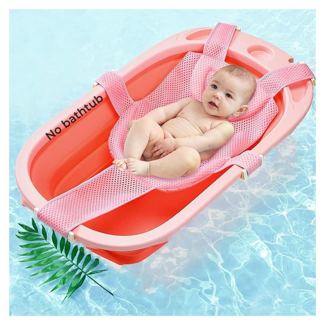 Alfombrilla de Baño para Bebé Rosa - Soporte Ajustable Antideslizante