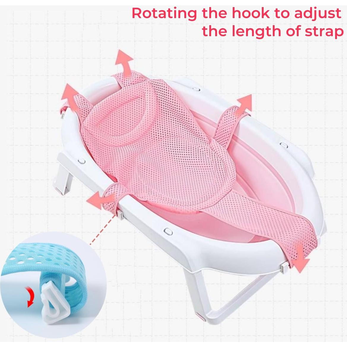 Alfombrilla de Baño para Bebé Rosa - Soporte Ajustable Antideslizante