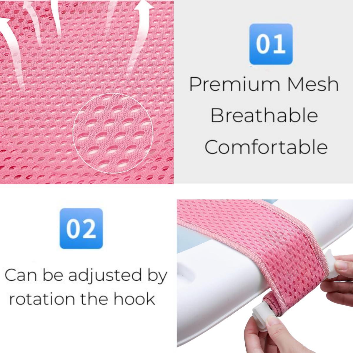 Alfombrilla de Baño para Bebé Rosa - Soporte Ajustable Antideslizante