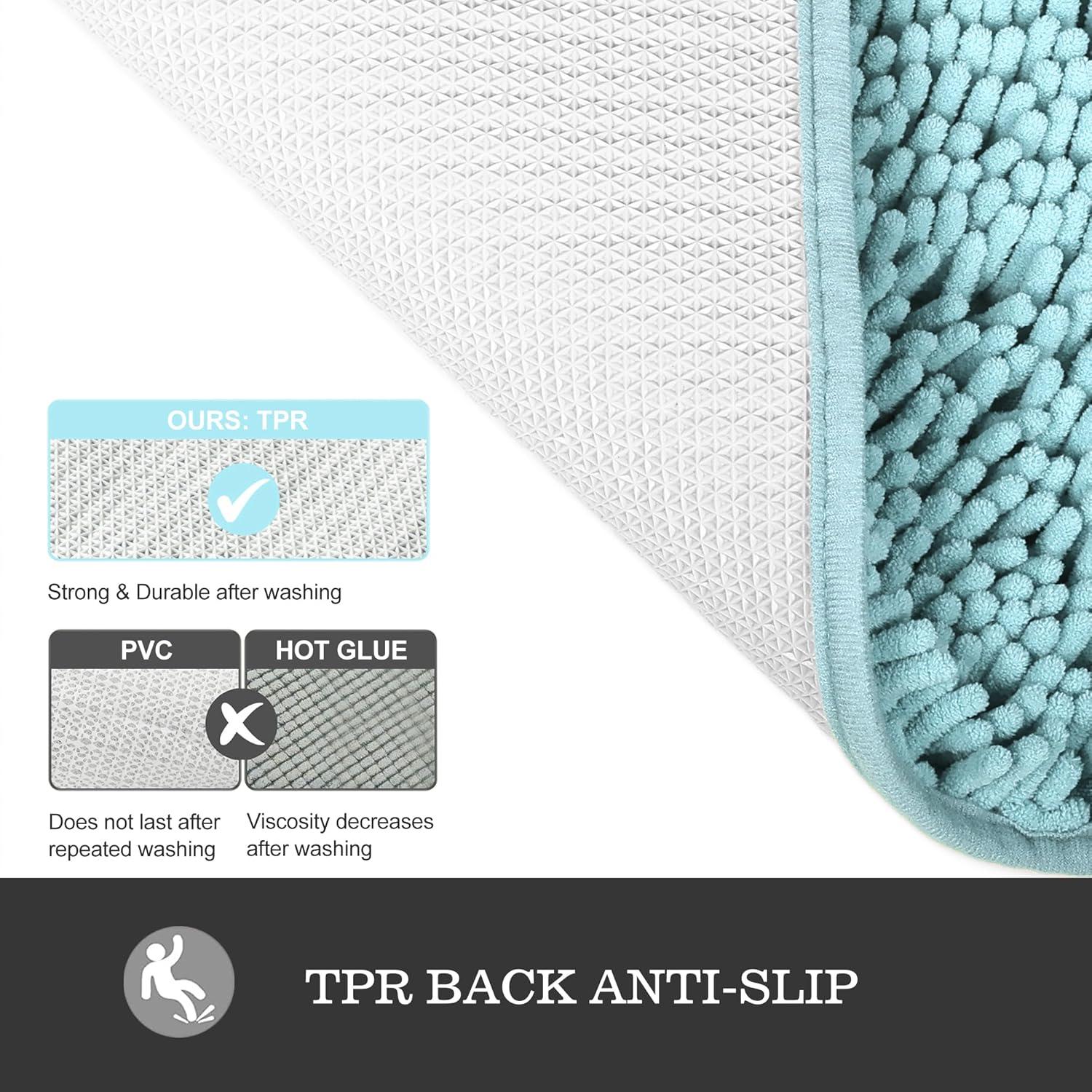 Alfombra de baño Yeaban 30x46 cm Azul Bebé Antideslizante