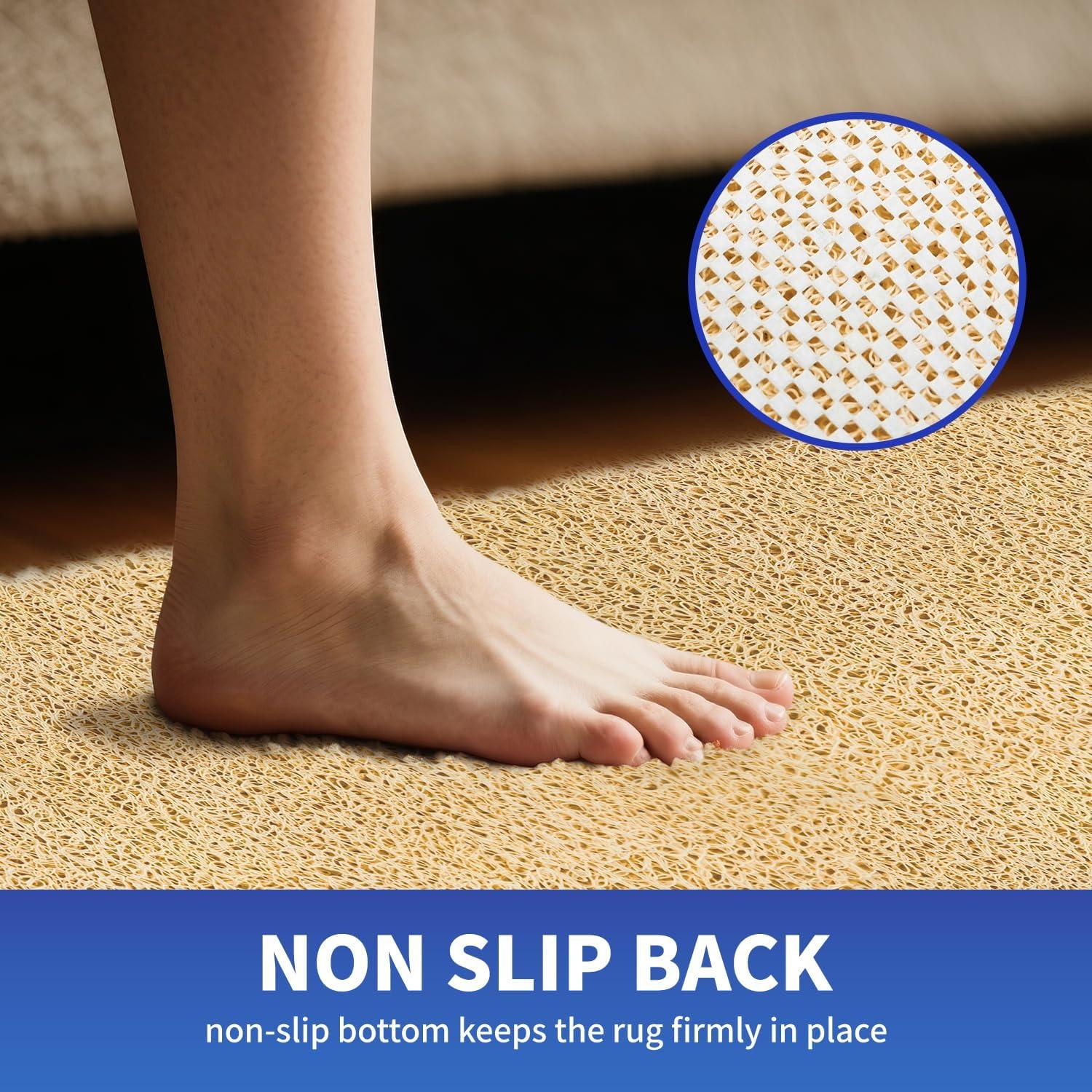 Alfombra de Baño Antideslizante YOUWEIQU Beige 41x61 cm