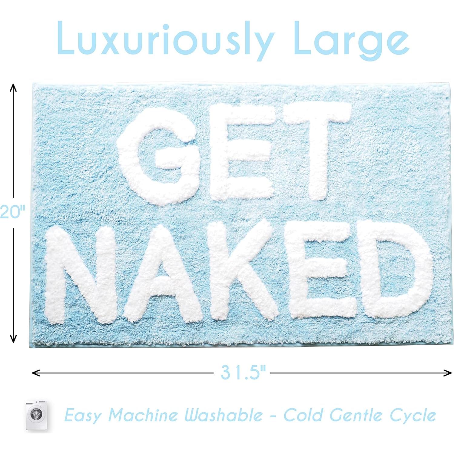 Alfombra de Baño Evovee Get Naked Azul Bebé Antideslizante 51x76cm