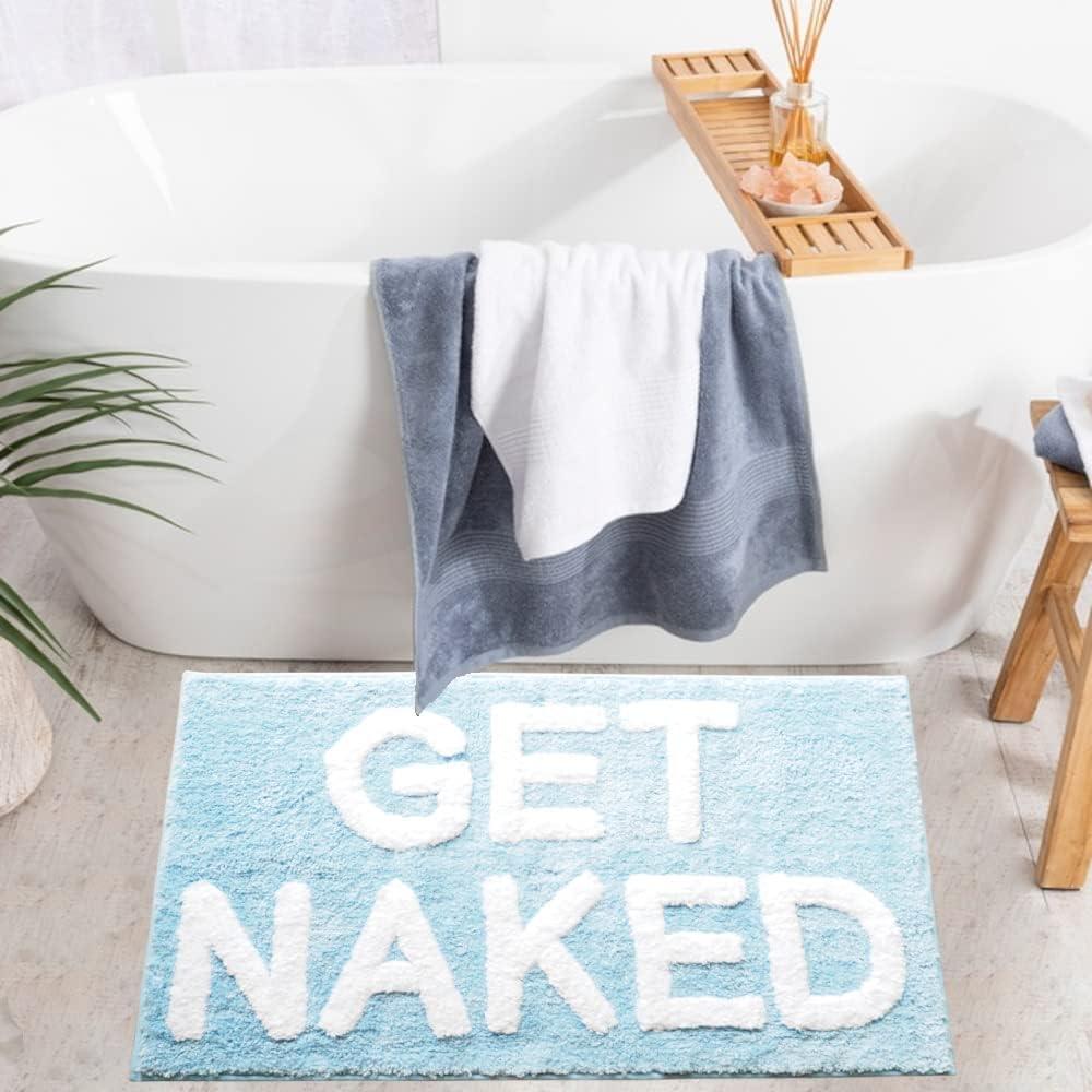 Alfombra de Baño Evovee Get Naked Azul Bebé Antideslizante 51x76cm