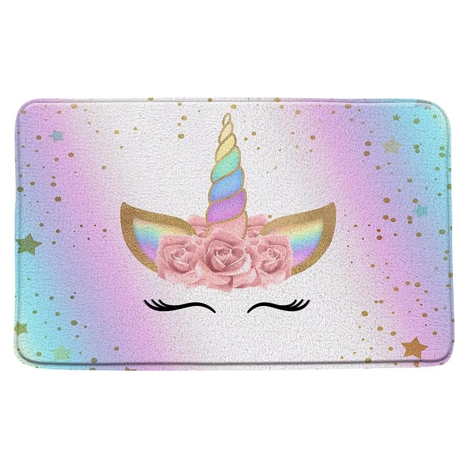Alfombra de Baño AMFD Unicornio Rosa Azul 45x75 cm