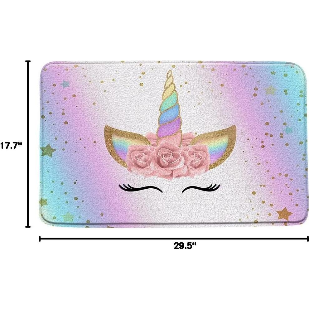 Alfombra de Baño AMFD Unicornio Rosa Azul 45x75 cm