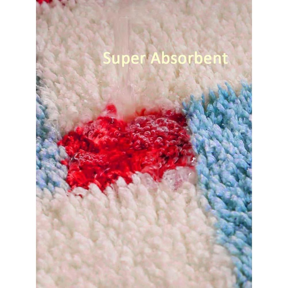 Alfombra de Baño Antideslizante FANSSMILE 50x80 cm Azul Bebé