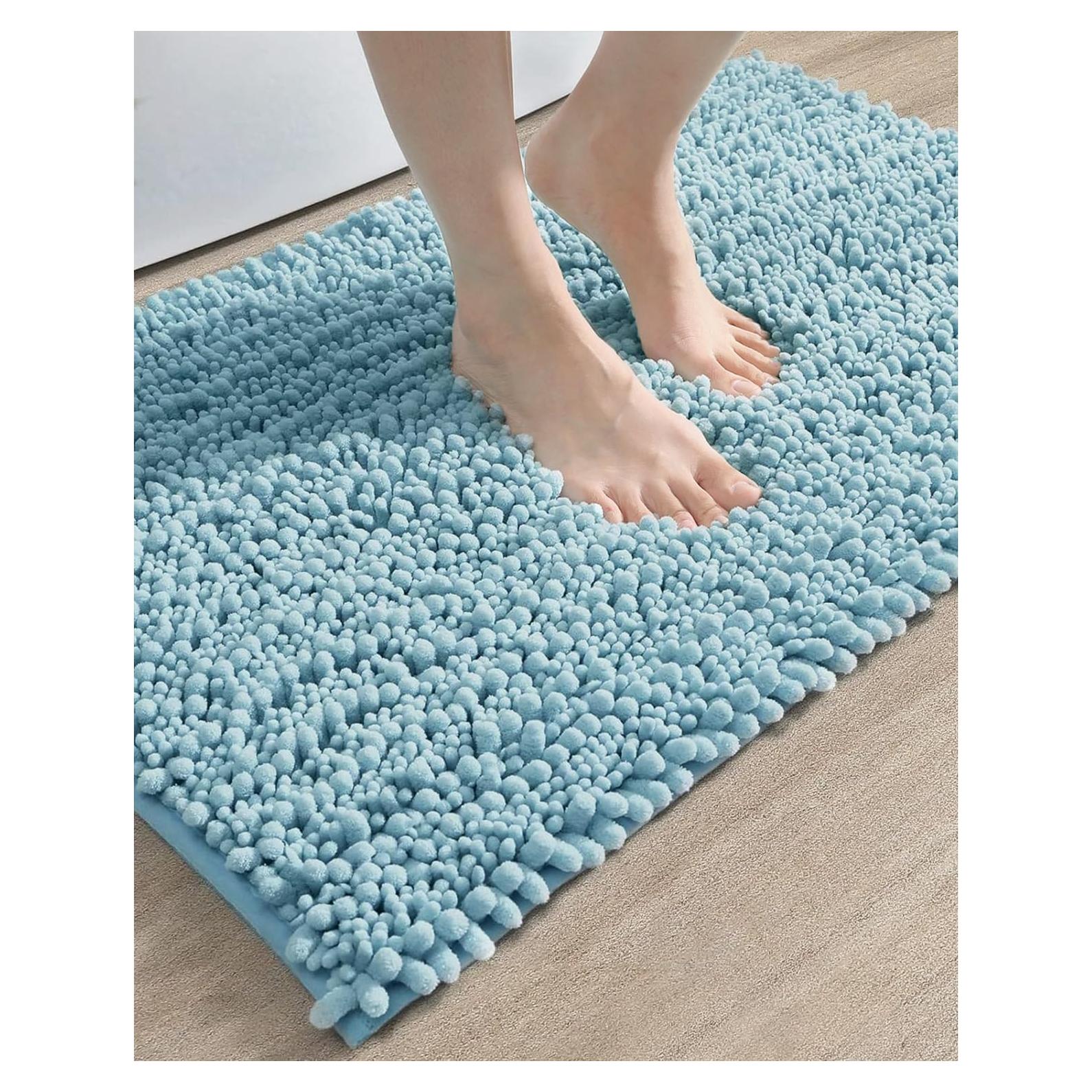 Alfombra de baño DEXI 40x60 cm chenilla antideslizante azul