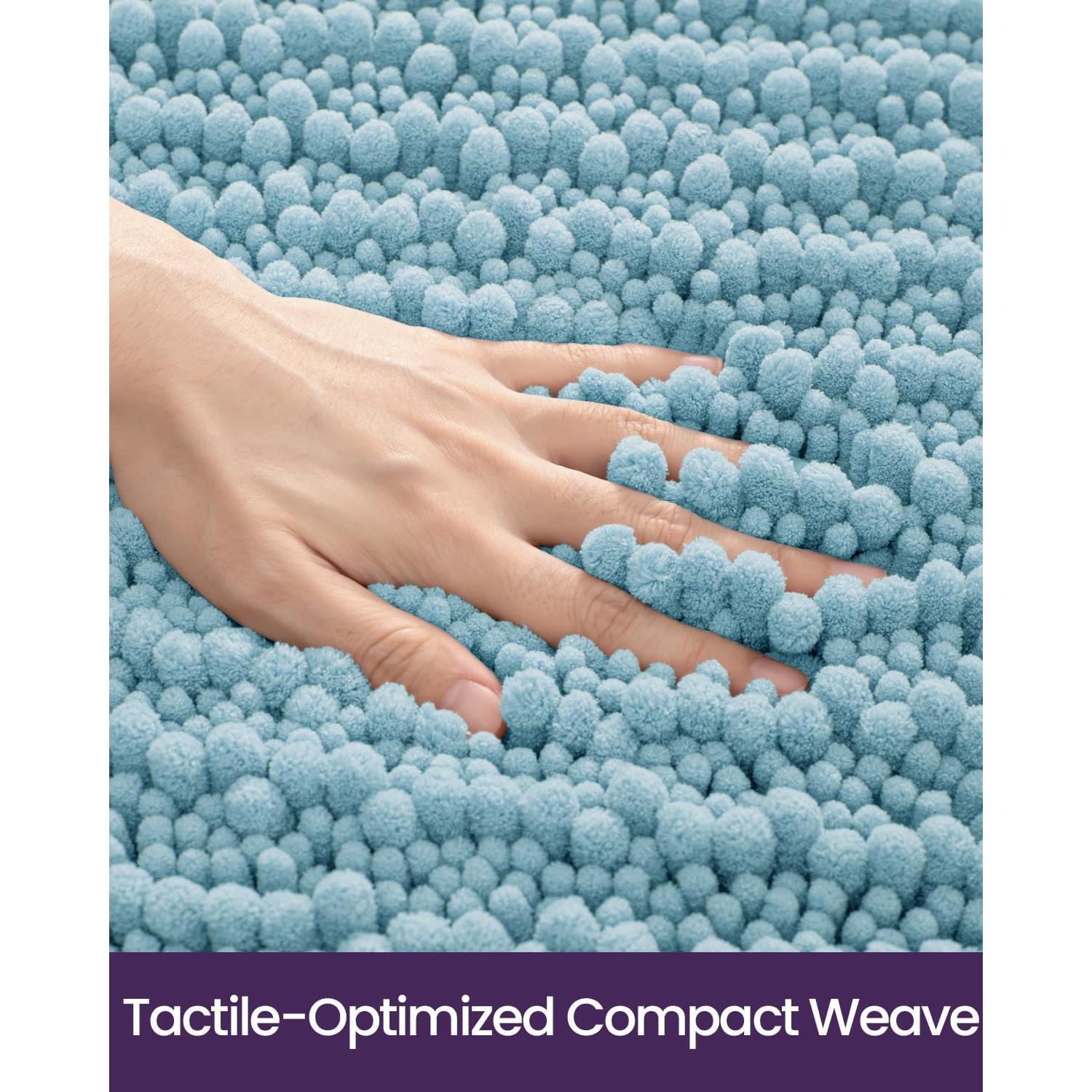 Alfombra de baño DEXI 40x60 cm chenilla antideslizante azul