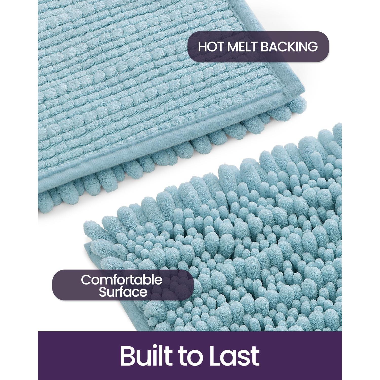 Alfombra de baño DEXI 40x60 cm chenilla antideslizante azul