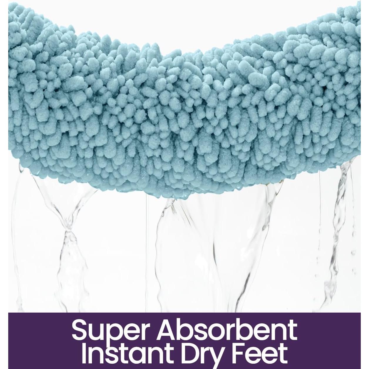 Alfombra de baño DEXI 40x60 cm chenilla antideslizante azul