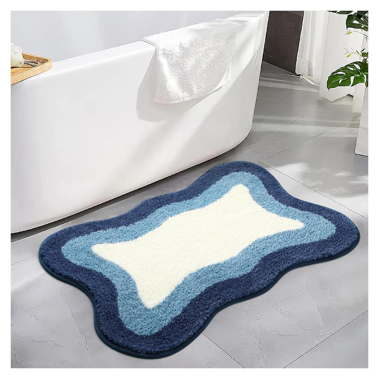 Alfombrilla de Baño HAOCOO Azul Irregular 45.7x63.5 cm Antideslizante