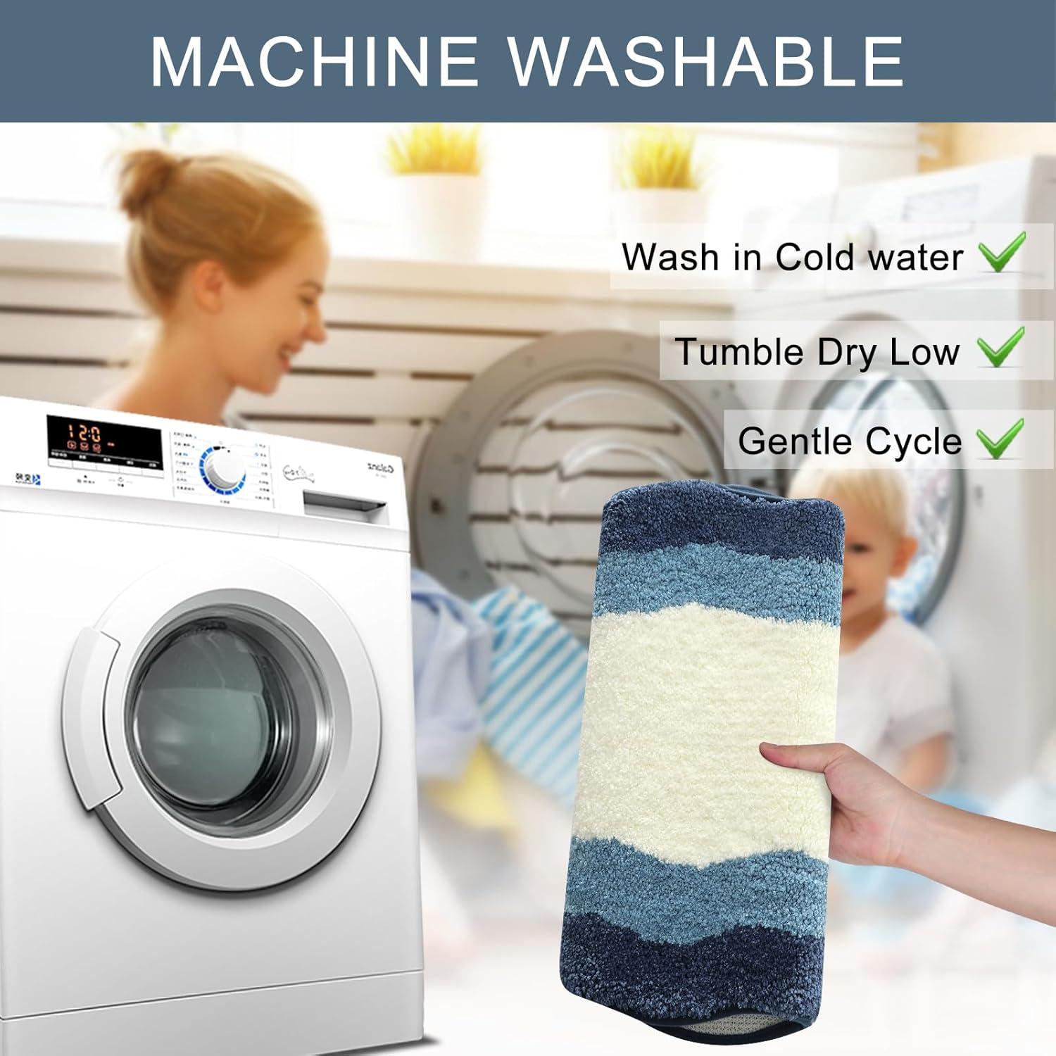 Alfombrilla de Baño HAOCOO Azul Irregular 45.7x63.5 cm Antideslizante