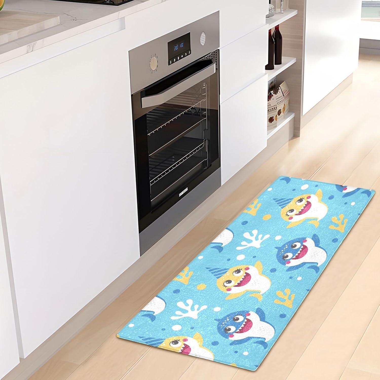 Alfombra de baño BOENLE tiburón 99x51cm antideslizante suave