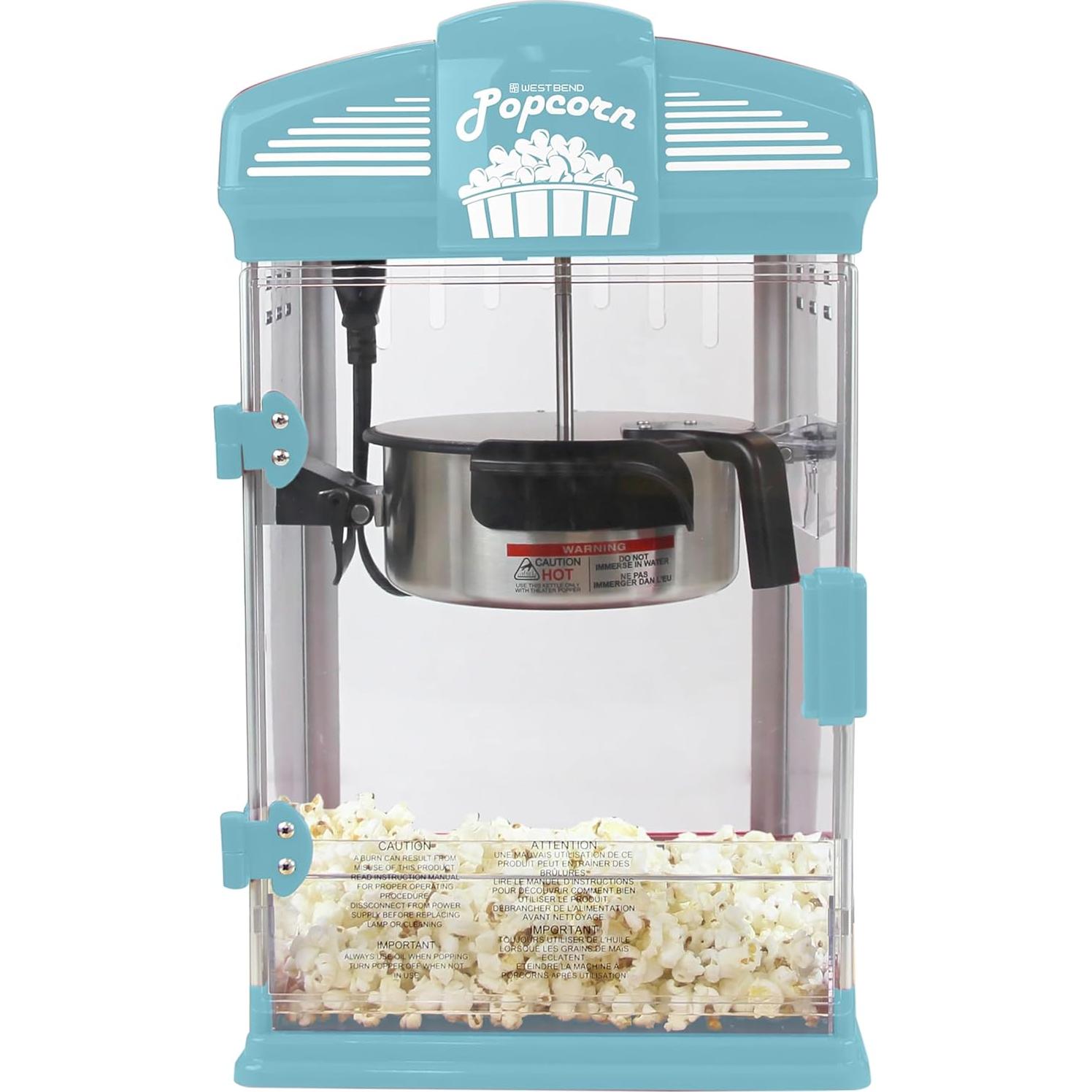Máquina de Palomitas West Bend 4 Qt Acero Inoxidable Azul