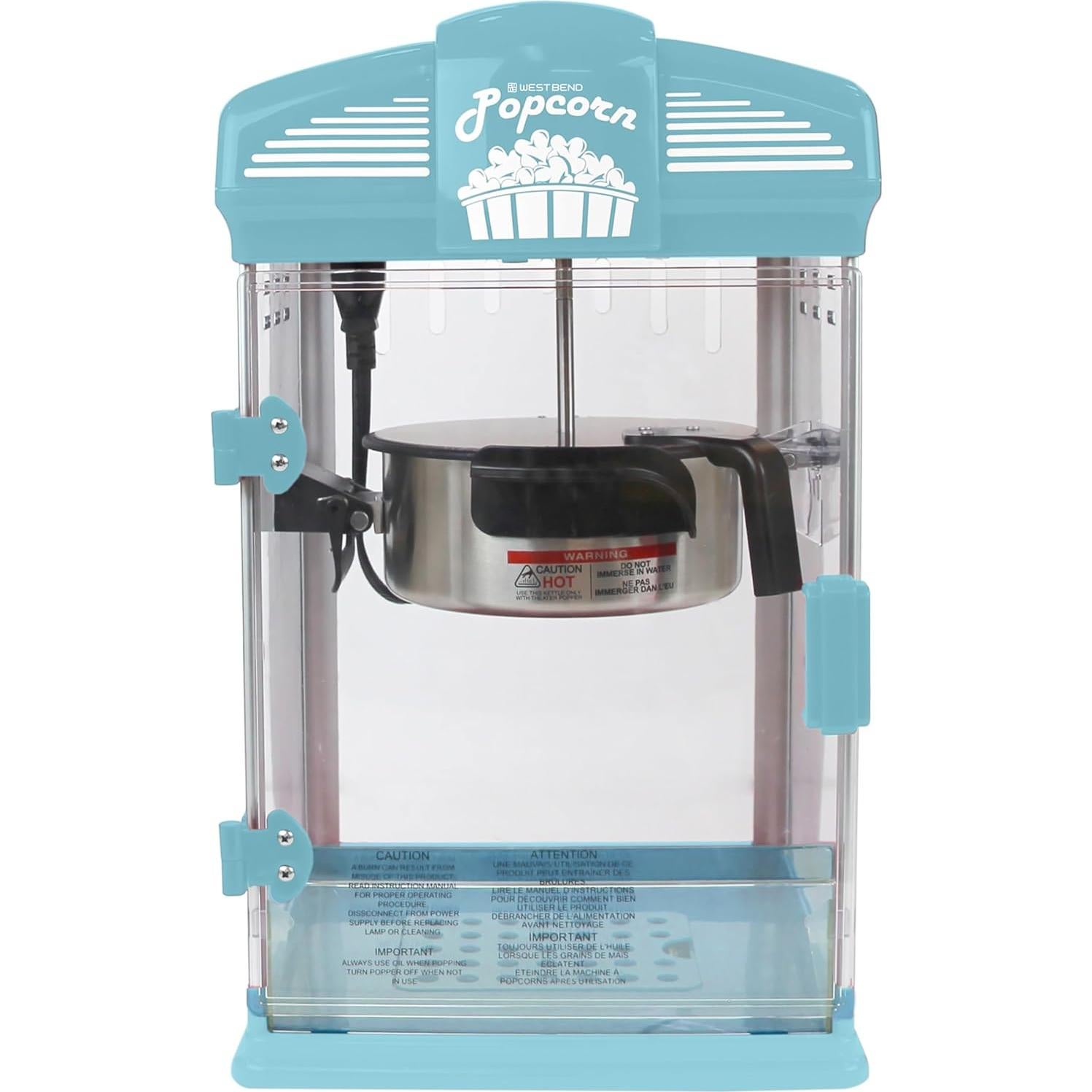 Máquina de Palomitas West Bend 4 Qt Acero Inoxidable Azul