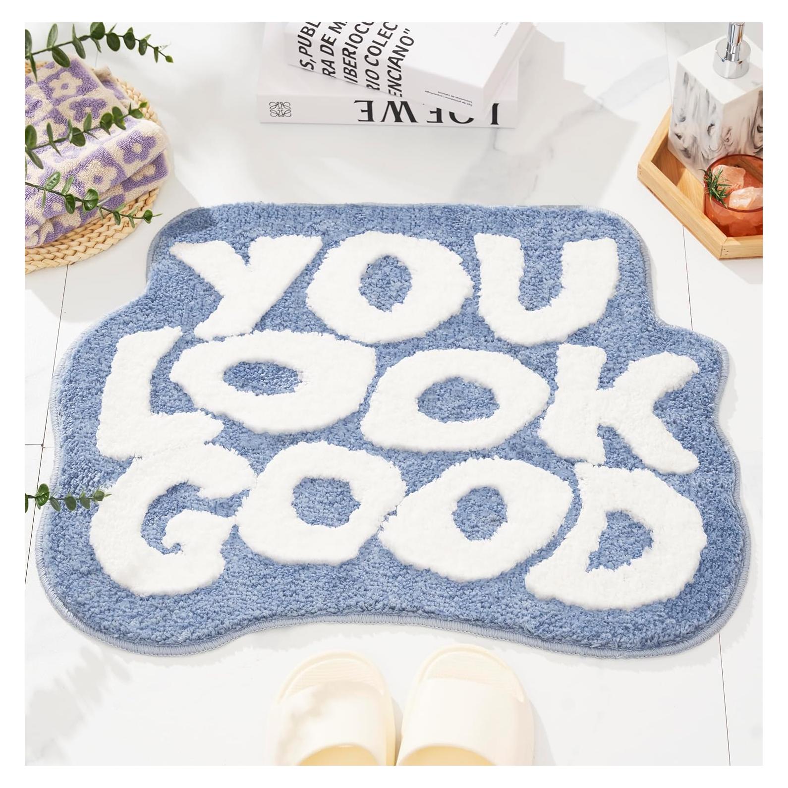 Alfombra de Baño ELDONE Azul Claro Antideslizante 68.6x53.3 cm