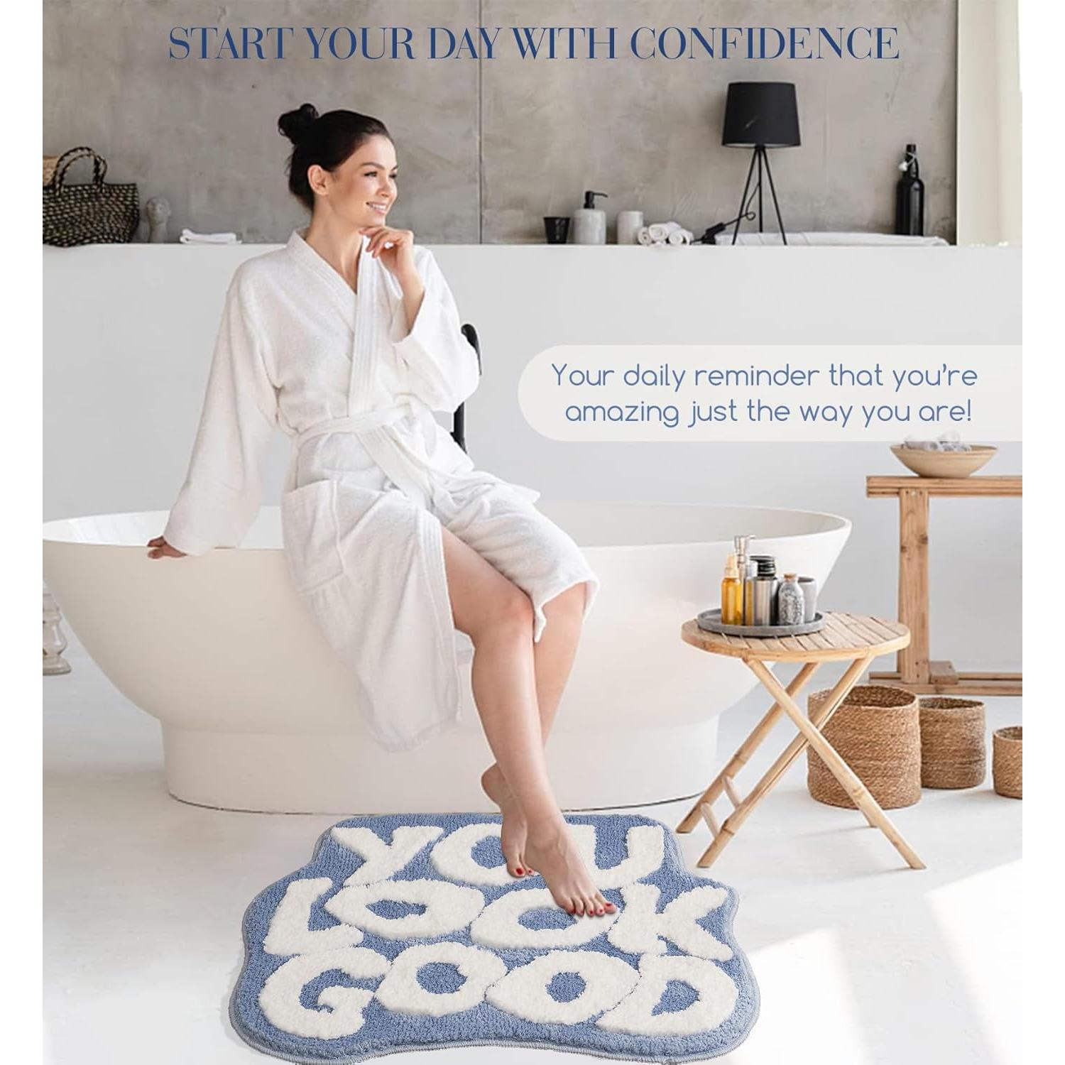 Alfombra de Baño ELDONE Azul Claro Antideslizante 68.6x53.3 cm